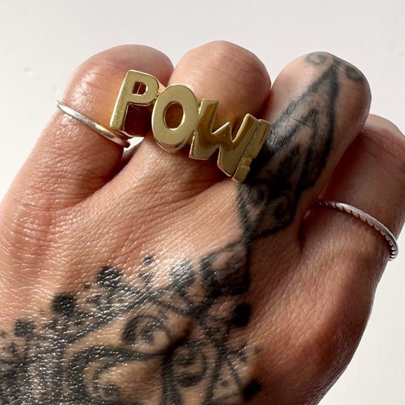 Noir NYC X DC Comics POW gold plated ring - Picture 1 of 3